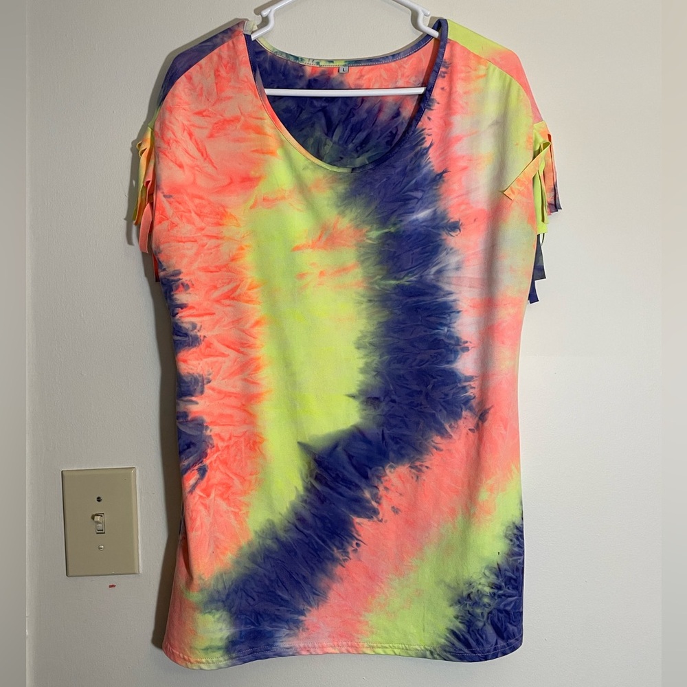 Neon Tie-Dye Short Sleeve Tee - Multicolor